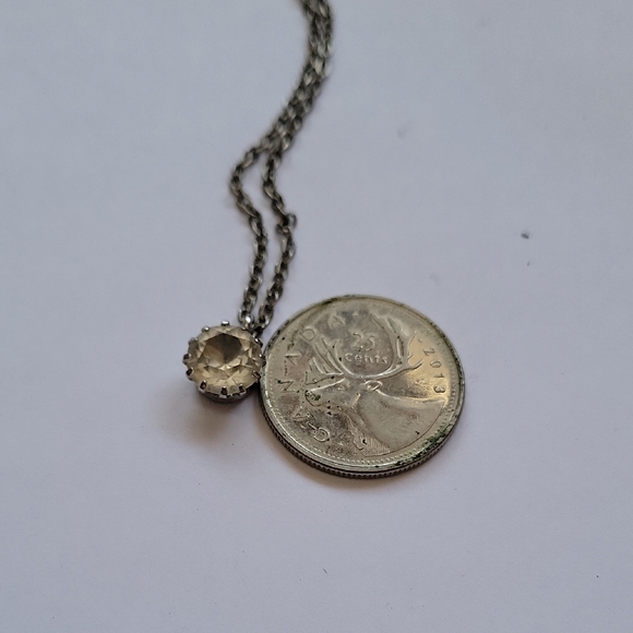 Jewelry - Silver Plated 16" Solitaire Pendant Necklace